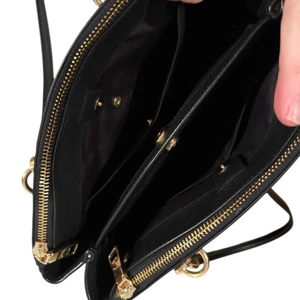 NWOT Coach Black Leather Etta Carryall Bag
